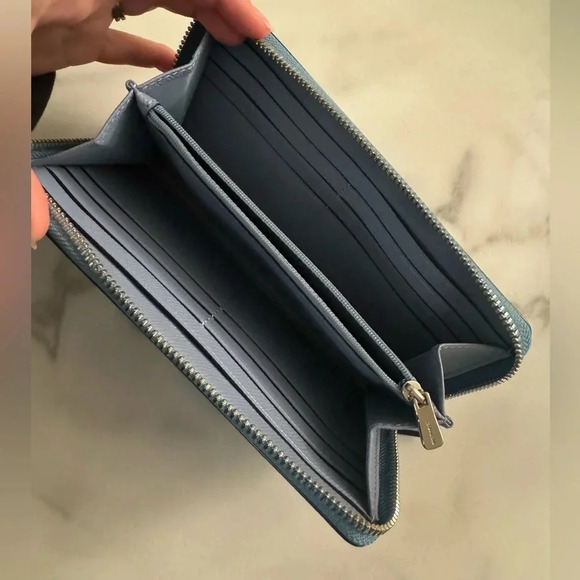 Coach accordion wallet Metallic blue - Picture 5 of 14